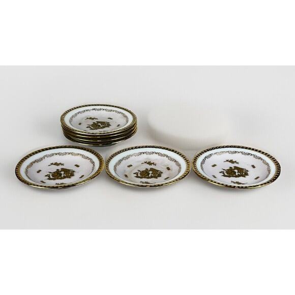 ANDREA by SADEK 4" COURTING COUPLE Saucer Trinket Dishes PALE Pink/GOLD Lot of 7 - Picture 4 of 10